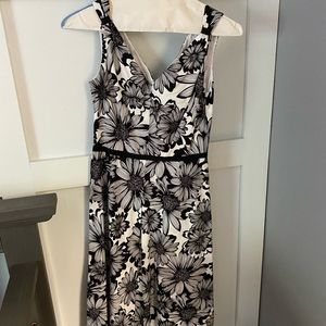 Talbots, Black & White floral dress, Size 4